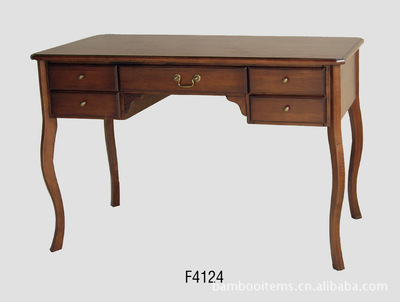 木制家具專業(yè)生產(chǎn) 經(jīng)典棕色歐式寫字桌，廠家直銷，價(jià)格實(shí)惠